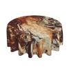 RLDOBOFE Marble Mixed Brown Print Round Tablecloth 60 Inch Resistant Dining Table Cloth Soft Washable Table Cover Decorative Cover Tabletop for Wedding Birthday Party Dining Room Kitchen Decor view 3