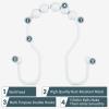 Shower Curtain Hooks, OEH Shower Curtain Rings, White Shower Curtain Hooks Rust Proof, Smooth Gliding Metal Shower Curtain Rings Rust Proof, Double Shower Rings for Curtain, 12 Pcs, White view 3