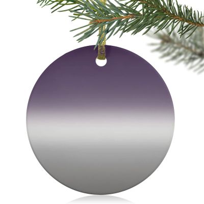 2024 Christmas Ornament Xmas Tree Hanging Accessories,Grey Ombre Art Christmas Tree Round Ceramic Ornaments for Holiday Party Home Decor,Vintage Purple Gradient Minimalist