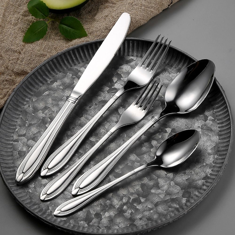 30 Piece Silverware Set Service for 6,Home Kitchen Eating Tableware Set Include Fork Knife Spoon Set Gift Package for Christmas and Thanksgiving&Halloween
