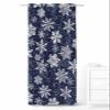 Lansemy Christmas Snowflake Blackout Door Curtain 80 Inches Long for Bedroom, Thermal Insulated Grommet Black Out Curtains Blue White Abstract Geometry Room Darkening Closet Curtain for Doorway view 1