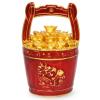 Fengshuibringluck Feng Shui 5pcs Buckets of Good Fortune Gold Ingot/Yuan Bao Basin Home Dcor Porsperity Figurine (5 PCS(Set)) view 3