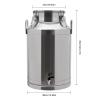 60L/15.85 Gallon Milk Can Stainless Steel Milk Bucket with Sealed Lid and Faucet - Milk Jug Milk Bucket Wine Pail Bucket Bottle Ice Bucket Milk Transport Can Tote Jug (60L w/Faucet) view 3