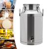 60L/15.85 Gallon Milk Can Stainless Steel Milk Bucket with Sealed Lid and Faucet - Milk Jug Milk Bucket Wine Pail Bucket Bottle Ice Bucket Milk Transport Can Tote Jug (60L w/Faucet) view 4