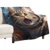 JHION Cat Flannel Throw Blanket, Realistic Style Fleece Cozy Blankets for All Seasons, Fuzzy Warm Bed Blanket Cool Funny Kittens Blanket for Couch Bed Sofa 60"x80" view 1