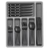 49-Piece Black Silverware Set with Organizer, Heavy Duty Stainless Steel Flatware for 8, Cutlery Utensil Sets with Steak Knives, Rust-proof, Mirror Polished, Dishwasher Safe, Black Heavy Duty view 1