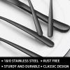 49-Piece Black Silverware Set with Organizer, Heavy Duty Stainless Steel Flatware for 8, Cutlery Utensil Sets with Steak Knives, Rust-proof, Mirror Polished, Dishwasher Safe, Black Heavy Duty view 3