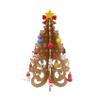 Meoliny Desktop Wooden Christmas Tree Decorations Small Christmas Tree Ornaments Miniature for Xmas Home Decor,Yellow view 1