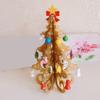 Meoliny Desktop Wooden Christmas Tree Decorations Small Christmas Tree Ornaments Miniature for Xmas Home Decor,Yellow view 3