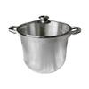 6 Qt Stainless Steel Stock Pot,with Lid,Tempered Glass Lid & Double Side Handles view 2