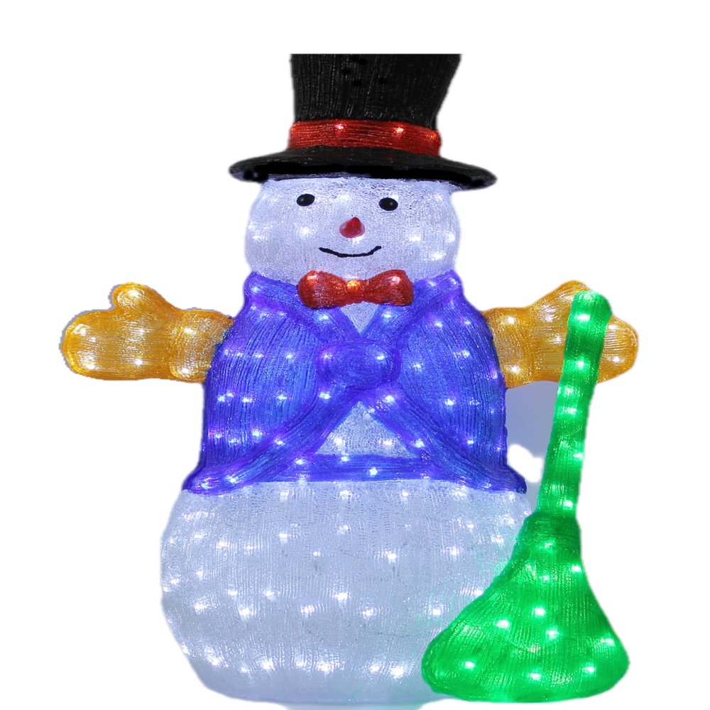 LAMPHOME 38.5" 300LED Lighted Commercial Grade Acrylic Snowman Christmas Display Decoration
