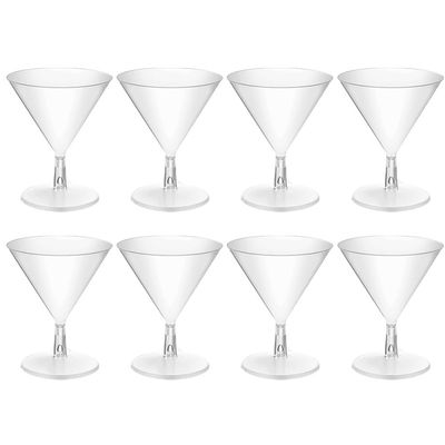 Kichvoe 8pcs Plastic Glasses 60ml 2 Oz Disposable Cocktail Glasses Unbreakable Reusable Dessert Cups Shot Glasses for Margarita Appetizers Wedding Party Bar