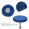 PATIKIL Round Bar Stool Cover, 3 Pack Elastic Bar Stool Cover Washable Seat Cushion for Diameter 12"-14" Chair, Dark Blue view 3