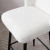 BESTANO Modern Sherpa Counter Barstools with Mid Back, 30 Inch Bar Stools with Black Metal Frame, Breakfast Upholstered Barstools for Kitchen Island Stool, Set of 4, White view 4