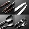 24 PCS Utensil Sets Silverware Set Rivet Handle Flatware Set for 4 Cutlery Set 18/8 Stainless Steel include Steak Knives Forks Spoons Knives Teaspoons Dessert Fork Thanksgiving Christmas Durable view 3