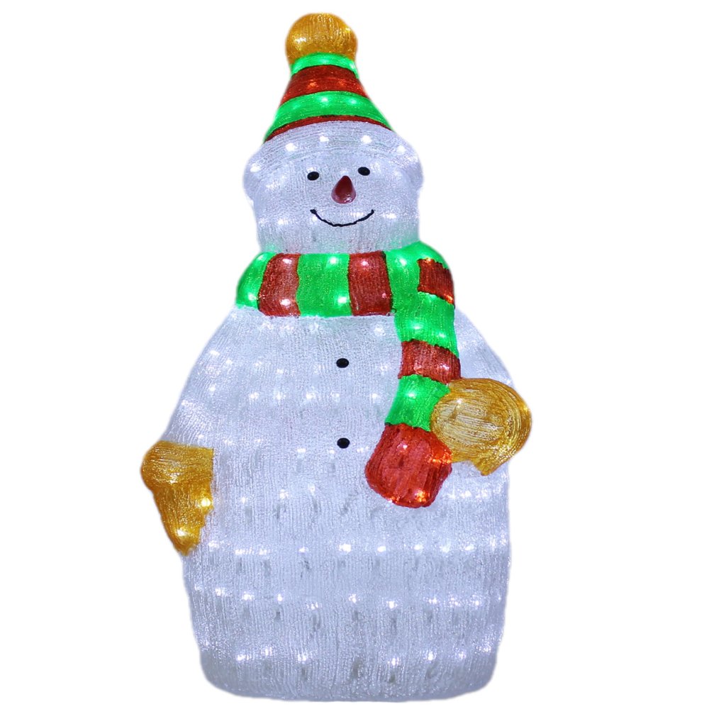 LAMPHOME 35" 300LED Lighted Commercial Grade Acrylic Snowman Christmas Display Decoration