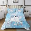Feelyou Unicorn Bedspread Twin Size Floral Print Coverlet Set Girls Cute Unicorn Quilt Set Light Blue Bedding Cover for Boys Girls Kids Adults view 2