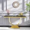 46'' Marble Console Table,Modern Luxury Long Narrow Console Entryway Table Hallway Table with Gold U-Shape Stainless Steel Base and Marble Tabletop,Sofa Table for Living Room, Bedroom view 2