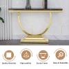 46'' Marble Console Table,Modern Luxury Long Narrow Console Entryway Table Hallway Table with Gold U-Shape Stainless Steel Base and Marble Tabletop,Sofa Table for Living Room, Bedroom view 4
