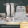 3.5/5.5L Stainless Steel Asparagus Pot with Strainer Basket and Lid - Deep Fryer/Frying Pot Vegetable Steamer Cooker Pasta Pot for Boiled Eggs, Shrimp and Fries, Fish, and Chicken (5.5L) view 2