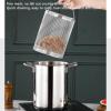3.5/5.5L Stainless Steel Asparagus Pot with Strainer Basket and Lid - Deep Fryer/Frying Pot Vegetable Steamer Cooker Pasta Pot for Boiled Eggs, Shrimp and Fries, Fish, and Chicken (5.5L) view 3