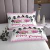 Feelyou Camper Bedspread Queen Size Happy Camping Coverlet Set Pink RV Camping Quilt Set Cartoon Cat Bedding Cover for Boys Girls Kids Adults view 4