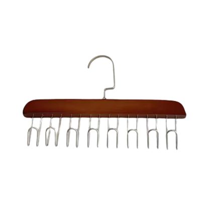 Coat Hangers for Clothes Adult 4 Pack Coathangers Space Saving Wood Heavy Duty Swivel Non Slip Wooden Multifunction with Hook for Storing Underwear Vests (28X19cm,B)