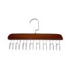 Coat Hangers for Clothes Adult 4 Pack Coathangers Space Saving Wood Heavy Duty Swivel Non Slip Wooden Multifunction with Hook for Storing Underwear Vests (28X19cm,B) view 1