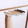 Coat Hangers for Clothes Adult 4 Pack Coathangers Space Saving Wood Heavy Duty Swivel Non Slip Wooden Multifunction with Hook for Storing Underwear Vests (28X19cm,B) view 4