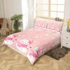 Manfei Kawaii Snowman Duvet Cover Set King Size, Cute Pink White Snowflake Comforter Cover with 2 Pillowcases, Christmas Theme Bedding Set 3pcs for Kids Girls Lightweight Bedspread Cover,No Comforter view 2