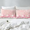 Manfei Kawaii Snowman Duvet Cover Set King Size, Cute Pink White Snowflake Comforter Cover with 2 Pillowcases, Christmas Theme Bedding Set 3pcs for Kids Girls Lightweight Bedspread Cover,No Comforter view 4