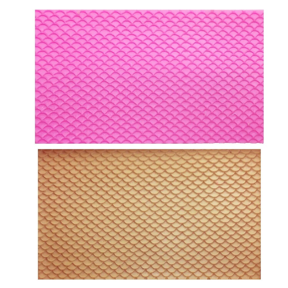 M0809 Lace Mat Mermaid Fish Scale Silicone Mold DIY Embosser Snake Texture Cake Mold Decoration Gum paste Mold