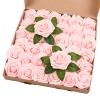 BLEUM CADE 36Pcs Artificial Flowers Fake Roses with Stems, Pink Boxed Foam Roses for DIY Bouquets Centerpieces Wedding Party Arrangement Bridal Shower Decor view 1