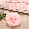 BLEUM CADE 36Pcs Artificial Flowers Fake Roses with Stems, Pink Boxed Foam Roses for DIY Bouquets Centerpieces Wedding Party Arrangement Bridal Shower Decor view 2