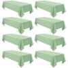 8 Pack Sage Green Polyester Tablecloth 60 x 102 inch Rectangle Table Cloth for 6 FT Tables,Washable Fabric Stain and Wrinkle Resistant Table Cover for Wedding Parties Banquet St. Patrick's Day view 1