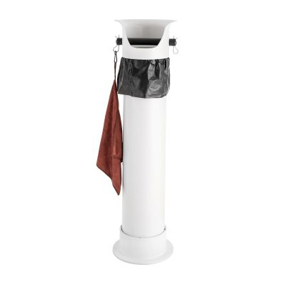 JINHZIXIU Knock Box for Coffee Grounds Commercial Floor Standing Knockbox with Removable Base Coffee Knock Box Commercial Coffee Grind Collection Dump Bin (White)