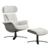 CHITA Fabric Reclining Swivel Chair with Adjustable Headrest and Ottoman for Living Room, White (Multi-Colored) view 1