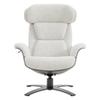 CHITA Fabric Reclining Swivel Chair with Adjustable Headrest and Ottoman for Living Room, White (Multi-Colored) view 3