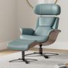 CHITA Genuine Leather Reclining Swivel Chair with Adjustable Headrest and Ottoman for Living Room, Teal view 2