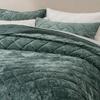 EVERGRACE Luxury Crushed Velvet Quilt Set King Size, Diamond Quilted Lightweight Velvet Comforter, Ultra Soft Oversized Bedspread Coverlet Bedding Set for All Season, with 2 Pillow Shams, Dark Green view 2
