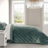 EVERGRACE Luxury Crushed Velvet Quilt Set King Size, Diamond Quilted Lightweight Velvet Comforter, Ultra Soft Oversized Bedspread Coverlet Bedding Set for All Season, with 2 Pillow Shams, Dark Green view 3