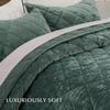 EVERGRACE Luxury Crushed Velvet Quilt Set King Size, Diamond Quilted Lightweight Velvet Comforter, Ultra Soft Oversized Bedspread Coverlet Bedding Set for All Season, with 2 Pillow Shams, Dark Green view 4
