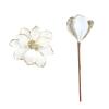 Algado 6Pcs Glitter Artificial Poinsettia Flowers, 6.3inch Christmas Glitter Poinsettia Flowers, Poinsettia Christmas Tree Ornaments Christmas Floral Picks for Xmas Wreath Wedding Party(White) view 1