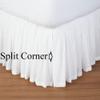 AKBLinenBedding - 3 Sided Split Corner Dust Ruffle Bed Skirt, White Solid 700 TC Egyptian Cotton, Drop - 20 inch (Full XXL - 54" W x 84" L) view 3