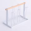 Niiyen Cup Drying Rack Mug Cup Holder Stand Wooden Handle Electroplating Iron Art Countertop Drainer 10.9oz Bottles Organizer for 6 Bottles Cups Mugs(White) view 2