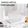 Niiyen Cup Drying Rack Mug Cup Holder Stand Wooden Handle Electroplating Iron Art Countertop Drainer 10.9oz Bottles Organizer for 6 Bottles Cups Mugs(White) view 4