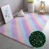 Osifoo Unique Area Rugs, Glow in The Dark Rug Luminous Carpet for Kids Bedroom, Rainbow Star 5.2x8.2 Feet view 3