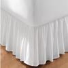 AKBLinenBedding - 3 Sided Split Corner Dust Ruffle Bed Skirt, White Solid 700 TC Egyptian Cotton, Drop - 19 inch (Olympic Queen - 66" W x 80" L) view 1