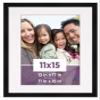 CustomPictureFrames.com 11x15 Frame Black with White Picture Mat for 11x15 Photo - Black 13x17 Frame to Display Print or Poster Measuring 11x15 Inches with White Photo Mat view 1