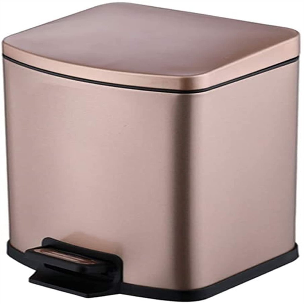ZAjci Fingerprint-Proof Step Trash Can, Waste Bin with Removable Inner Bucket Garbage Bin Silent Close Lid Waste Basket Stainless Steel (Color : C, Size : 5 L)